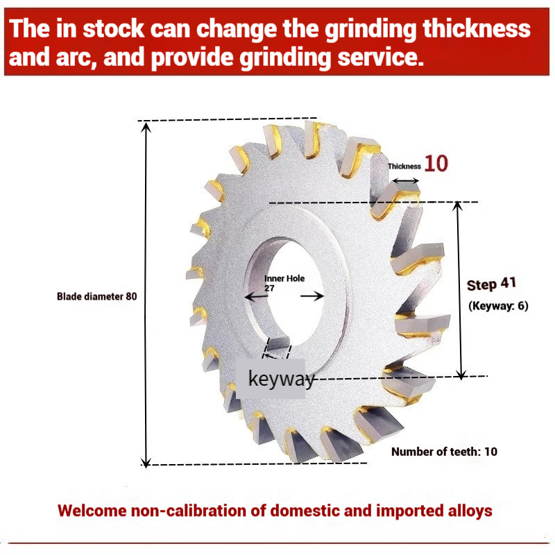 1056-Alloy three-face milling cutter can be customized tungsten steel 63 80 100 125 YW2 steel parts milling slot welding disk cutter Shandong Denso Pricision Tools Co.,Ltd.